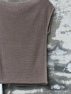 INTO THE EAST 25 Spring/Summer Black/Khaki Gray One-shoulder Drop Shoulder Knit Top ITE-E1DGSS006GY20KT-KQH Khaki Gray